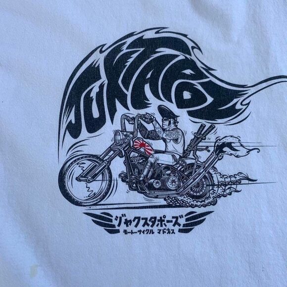 Vintage Y2K Juxtapose Motorcycle Madness T-shirt Size XL San Francisco CA. - Picture 2 of 7